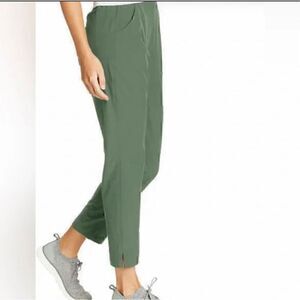 Eddie Bauer Womens Slim Ankle Hiking Traveler Pants Sz XXL Green Stretch Lightwe